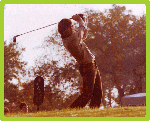 Vintage photo of Carter Parks playing golf 