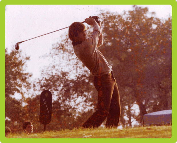 Vintage photo of Carter Parks playing golf